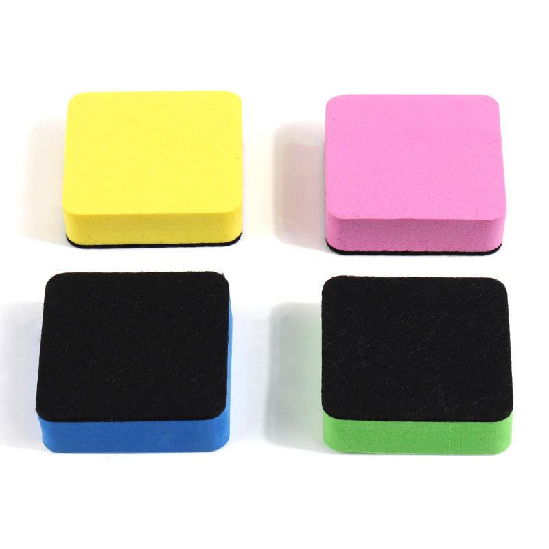 Factory wholesale whiteboard eraser EVA felt cloth 1.5cm children's teaching easy to wipe new material color blackboard eraser