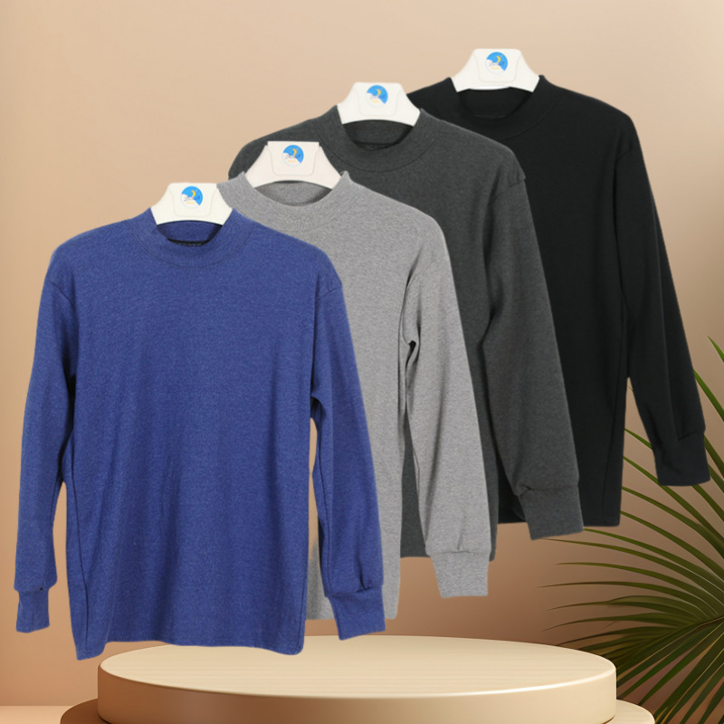 Весной новая хлопковая одежда для мужчин, термобелье для пожилых людей, свитер для папы с круглым вырезом