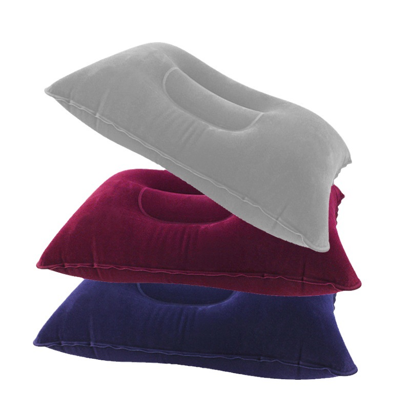 U-shaped pillow travel inflatable pillow cervical neck support thickened flocking lunch break pillow blowing pillow aircraft travel car air pillow