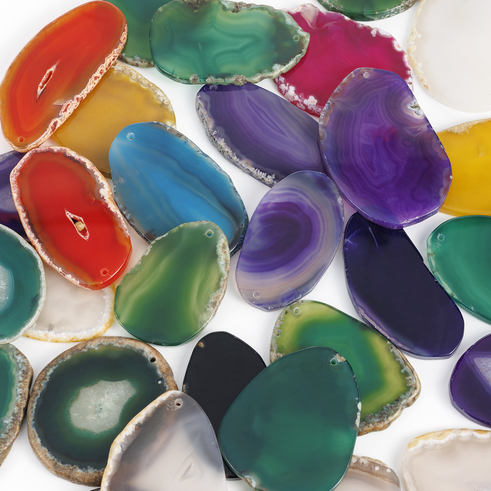 Перекрестная Горячая Продажа Перфорированные Сlices Агата, Сlices Ветрового Звонка, Сырые Камни Красного Агата, Подвески Для Свитеров, Оптовая Продажа Освещения