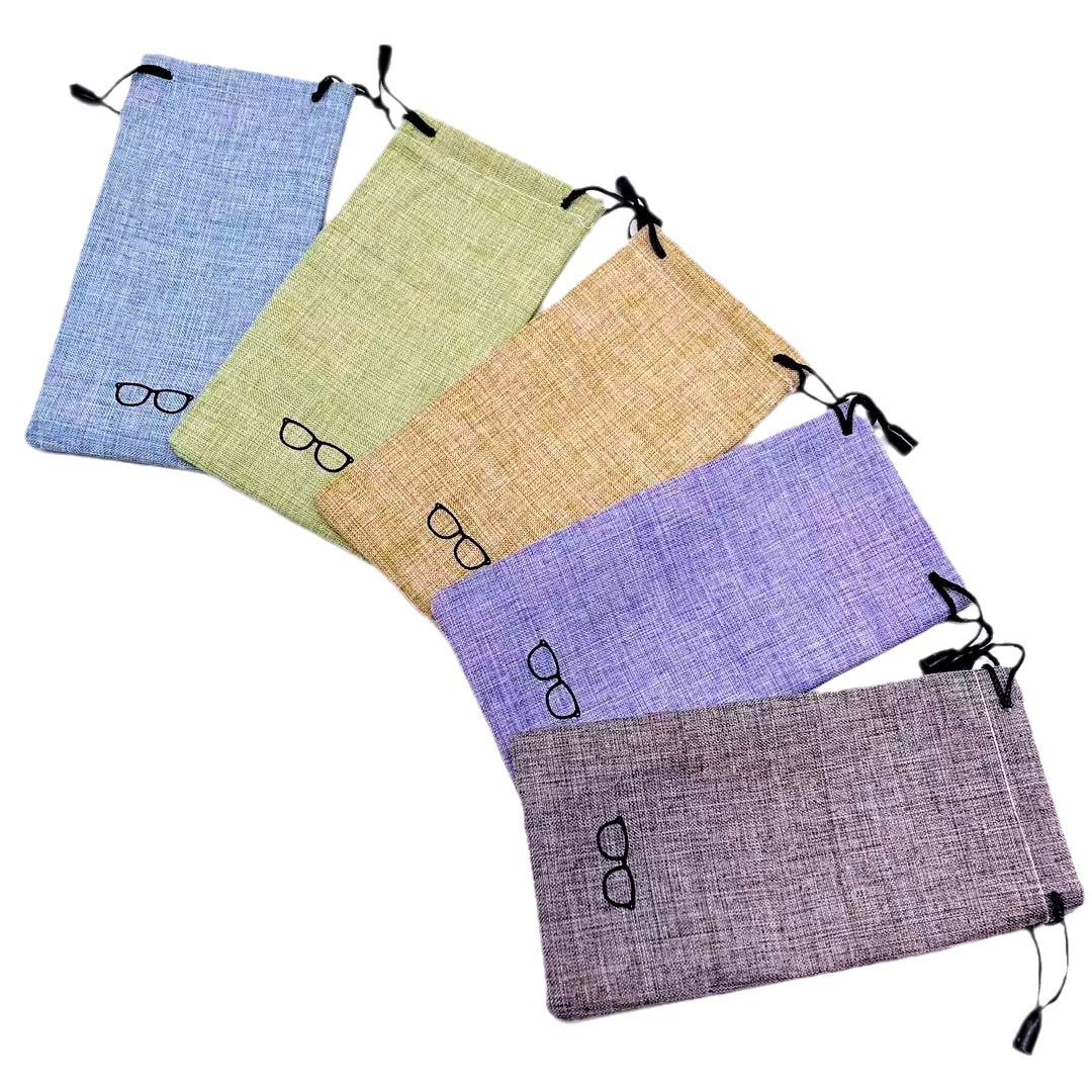 New printable logo black color sunglasses bag mobile phone bag factory wholesale glasses bag