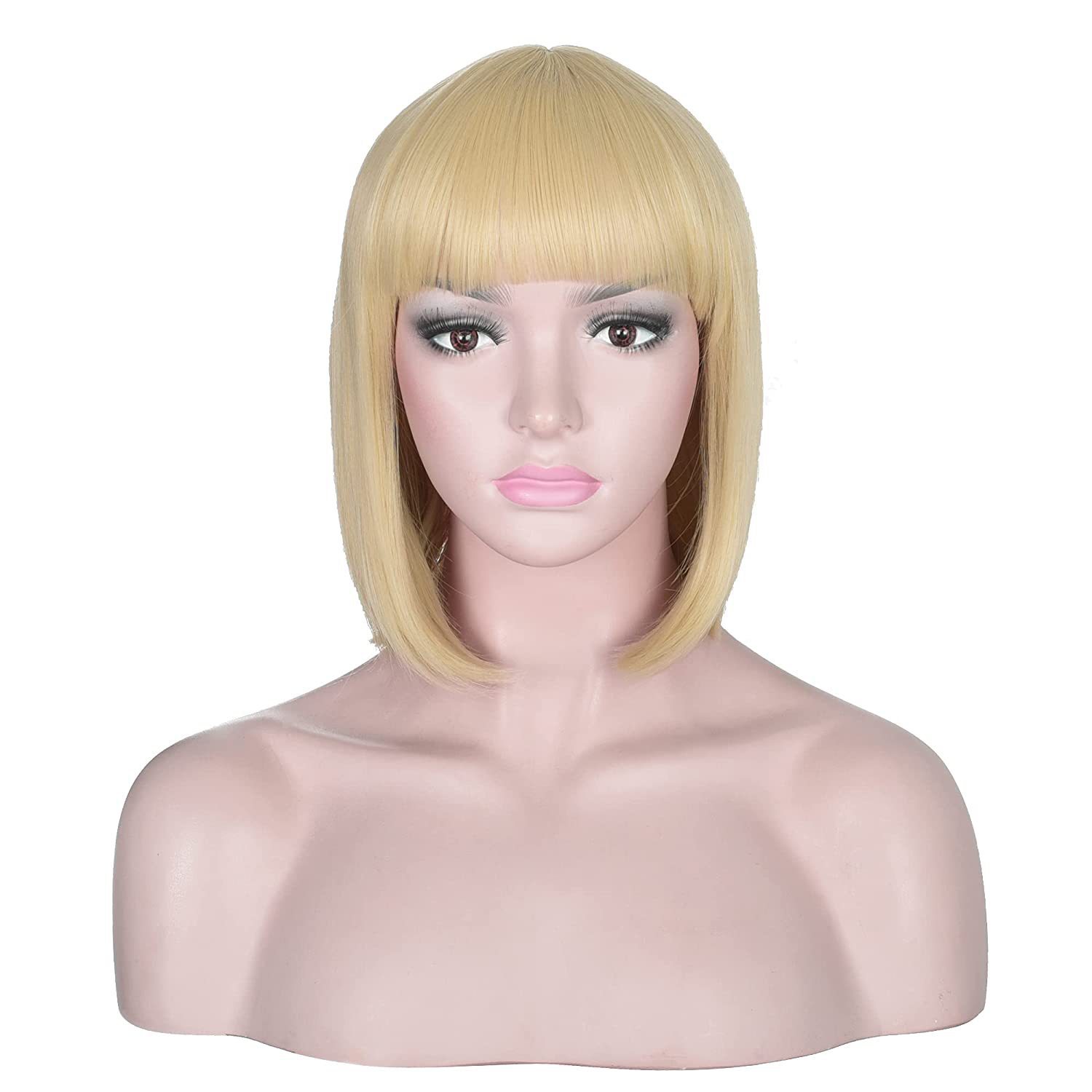 Cross-Border Exclusive European and American Festival Colorful Bob Short Straight Hair Women's Wig Halloween Cosplay Wig