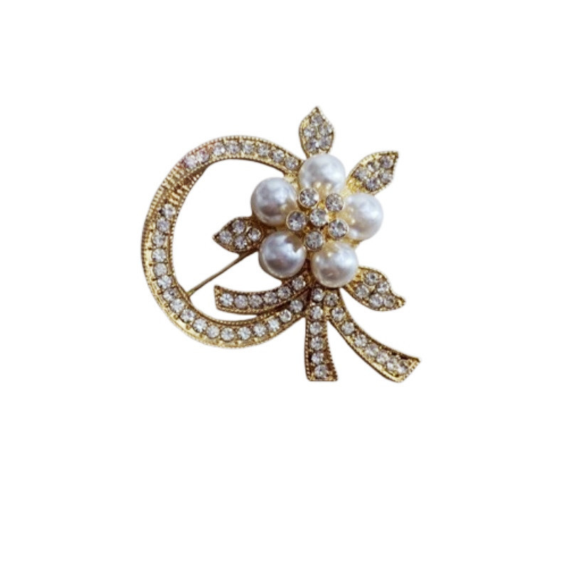 Pearl Brooch Women's Exquisite Niche Design Sense Corsage Suit Cheongsam All-match Anti-running Pin Atmospheric Accessories