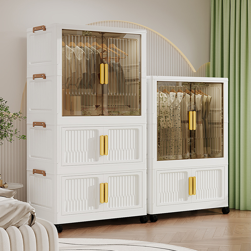 55 Installation-Free Thickeneded Clothes Hanging Foldableing Storage Cabinet Home Bedroom Layered Kidsren's Clothes Storage Cabinet
