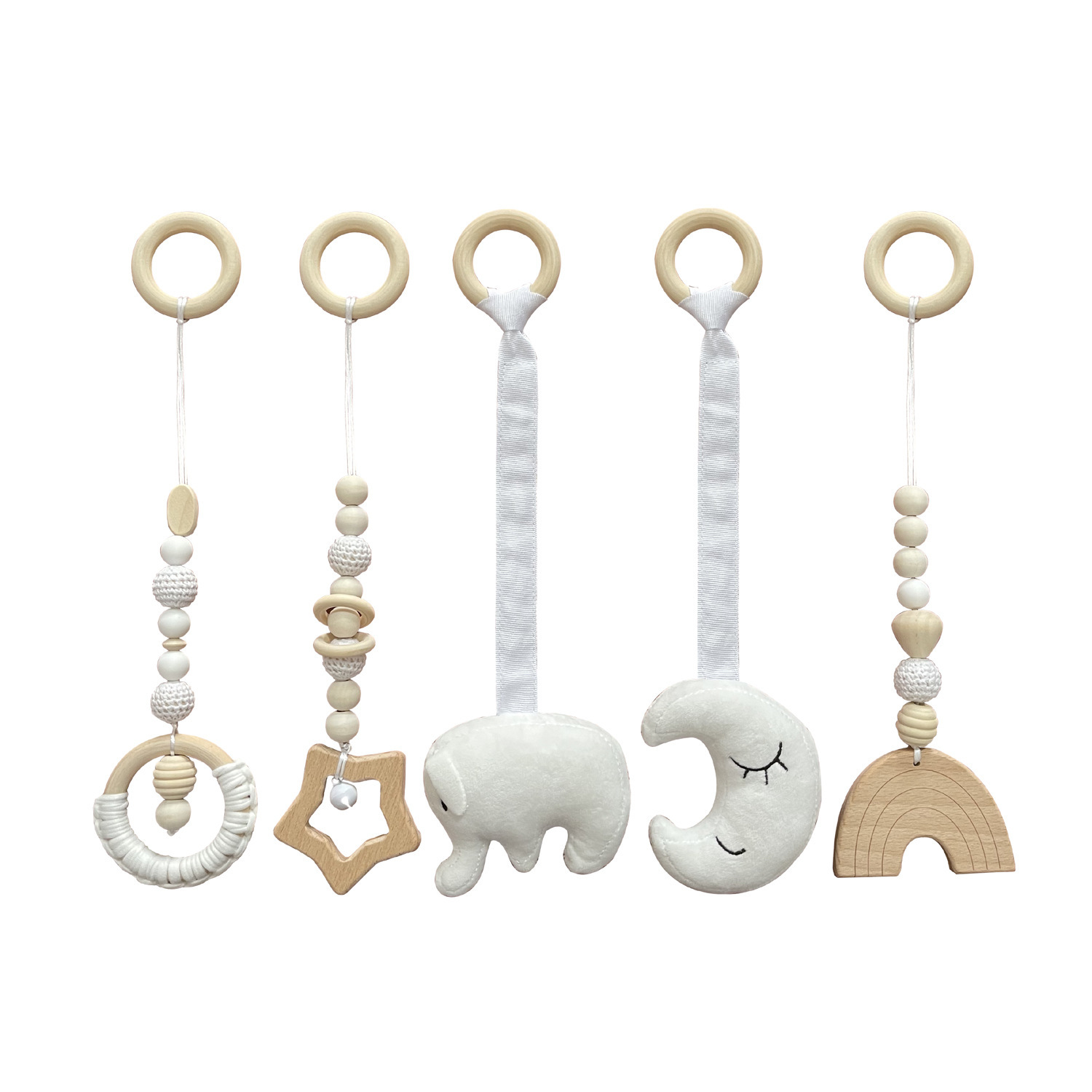 Customized Wooden Fitness Equipment Ornaments Newborn Baby Baby Fitness Rack Children's Toy Bell