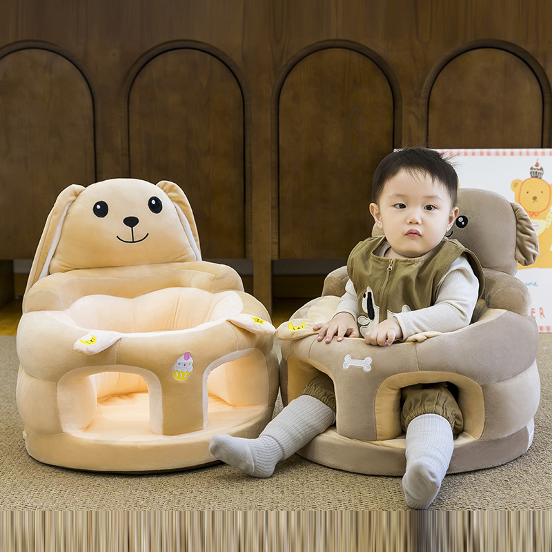 Cross-border baby learn to sit on sofa baby sit up high backrest does not hurt the spine anti-fall plush seat stool generation