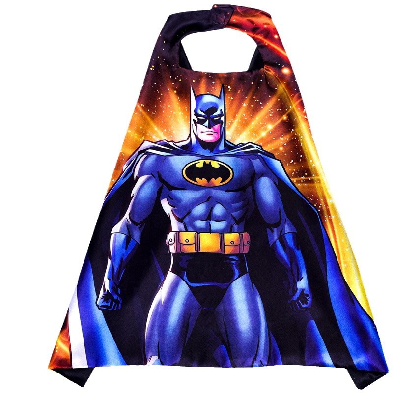 Halloween Kids Hero Anime Cloak Cartoon Anime Print Cloak Dress Up Superman Beauty Team Hulk Cloak