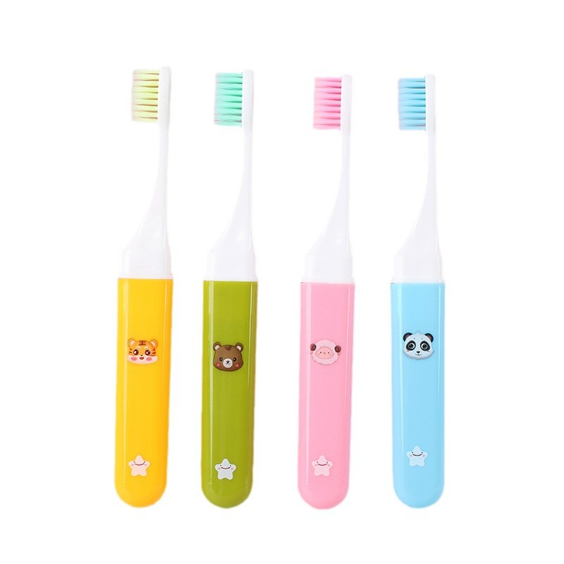Portable Foldable Toothbrush for Children Aged 3-12, Soft Bristles, Travel-Friendly, Foldable, Portable, Mini Travel Toothbrush