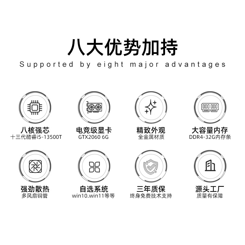 Maifan Brand Core Twelve High-End Office Desktop Computer Complete Home E-Sports Assembly High-End Host