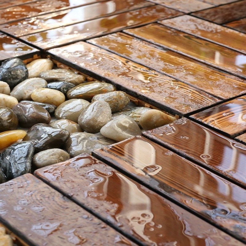 Anticorrosive wood floor garden balcony wood board outdoor plate splicing courtyard ground paving floor