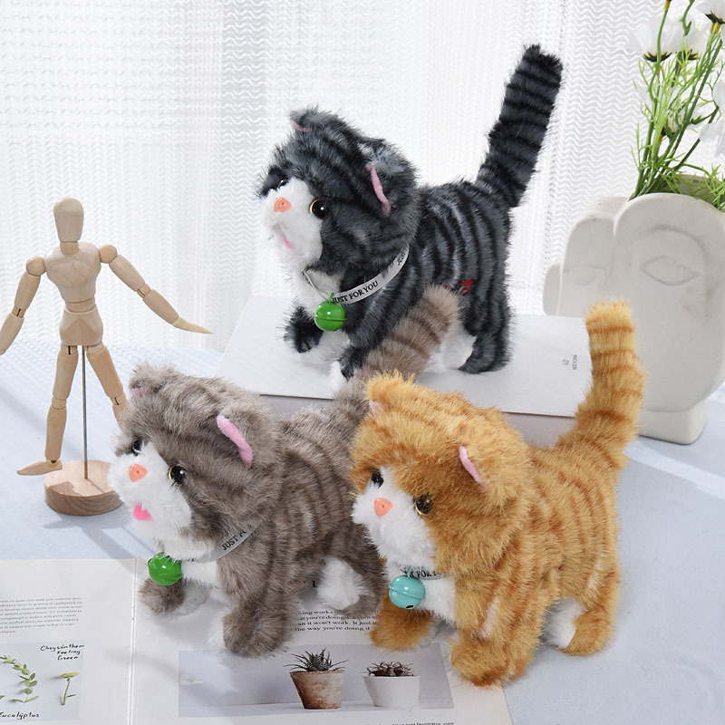 Cross-Border Electric Plush Cat Can Walk, Learn to Speak and Sing, Simulated Leash Kitten Electronic Pet Children's Toy