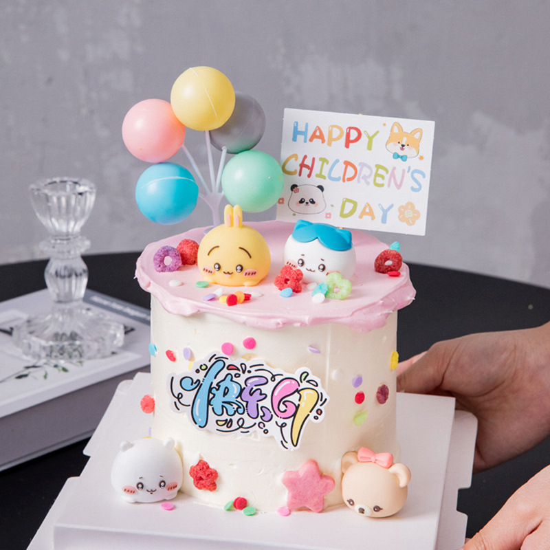 Children's Day Cake Decoration Cartoon Soft Plastic Usachi Giy Small Eight Ornaments Happy Children's Day Flag
