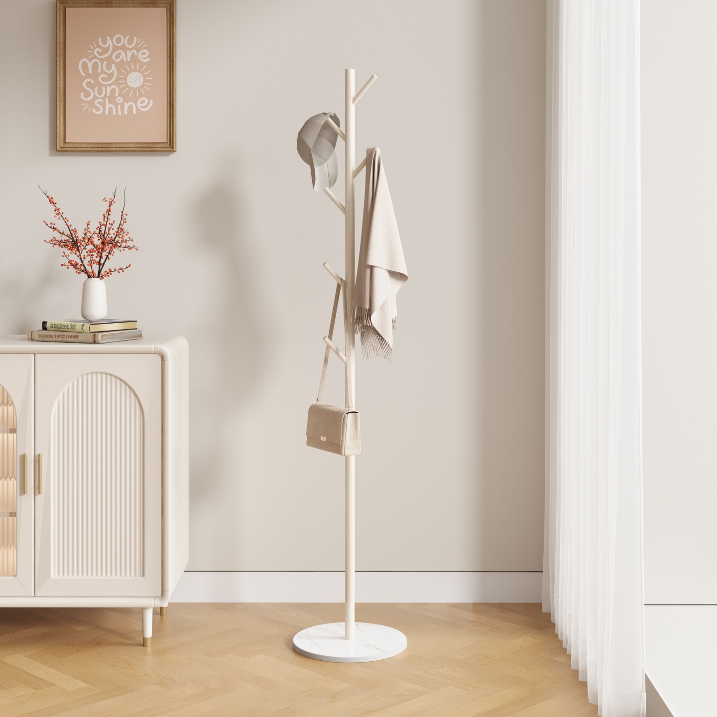 Light Luxury Bedroom Floor-Standing Clothes Rack Metal Tree Branch Slate Coat Rack Living Room Vertical Clothes Storage Rack