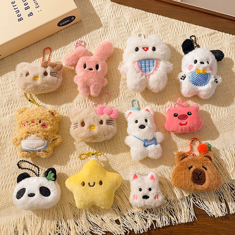 Night Market Stall Small Gift Pendants Plush Dolls for Event Promotions Hanging Ornaments Doll Backpack Decoration Key Wholesale
