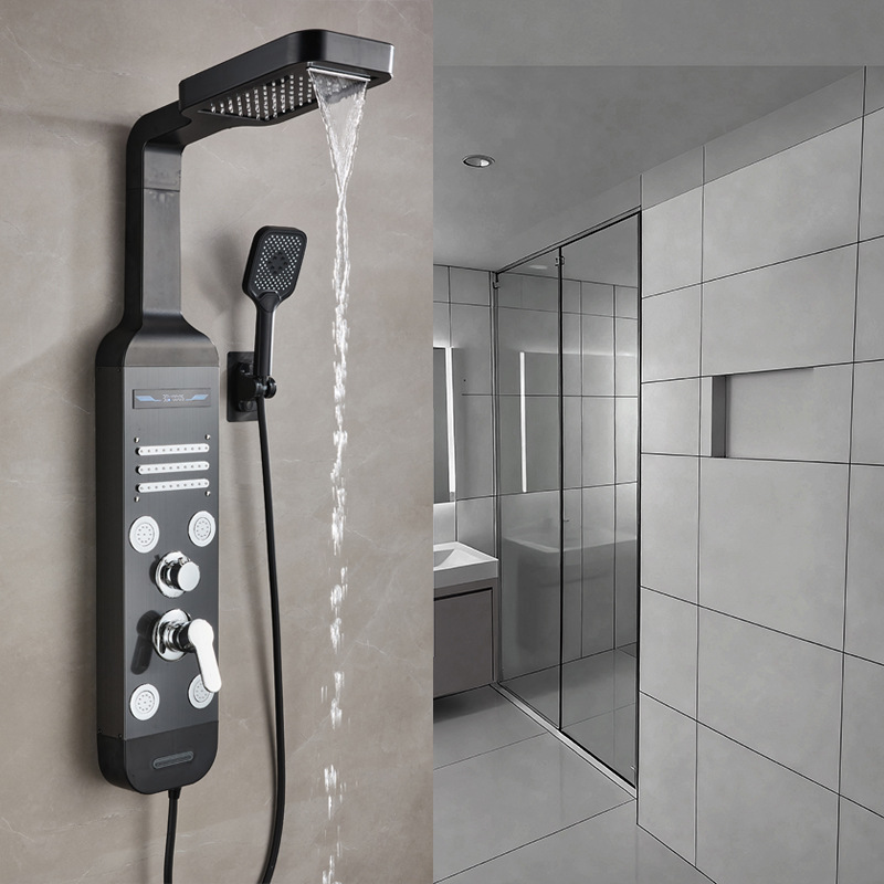 Shower Panel Cross-Border E-Commerce Source Supply Modern Smart Led Digital Display 304 Stainless Steel Shower Screen