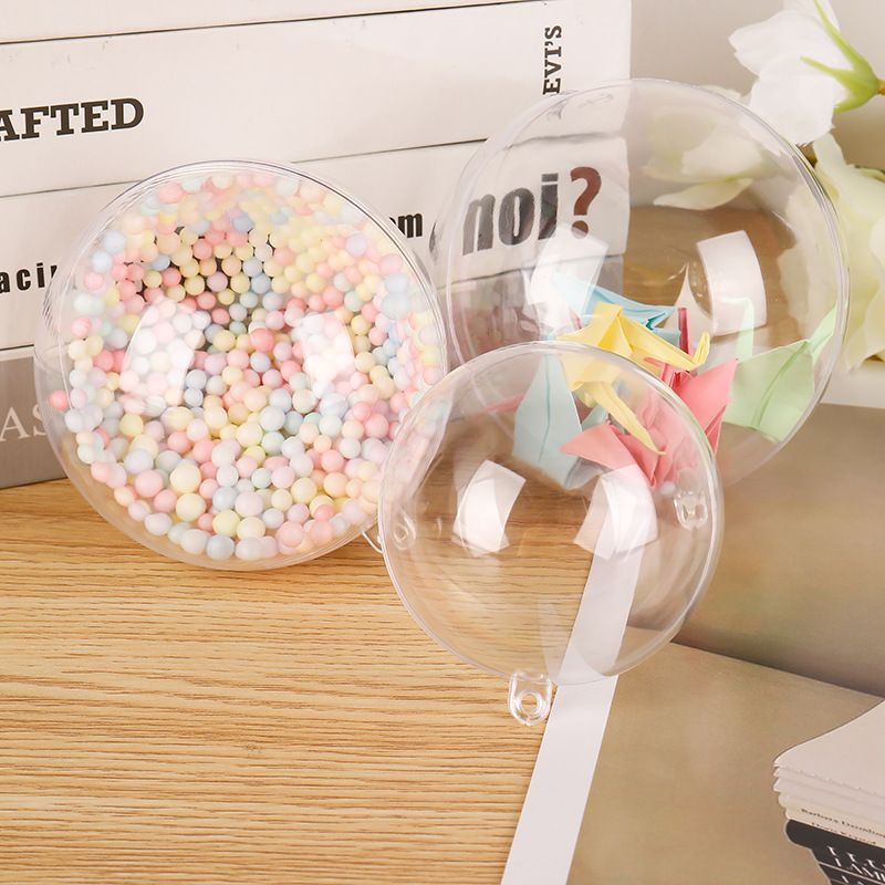 Cross-border high transparent ball 5-12cm Christmas ball window decorative ball plastic ball PS acrylic ball hanging ball