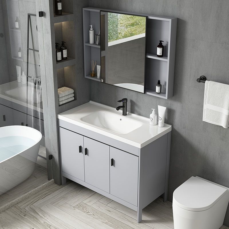 Bathroom Floor-Standing Bathroom Cabinet Combination Wash Basin Ceramic Integrated Wash Basin Balcony Wash Basin Household Wash Basin