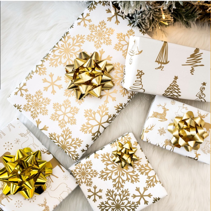 17g Christmas Snowflake Printed Copy Paper, Cross-Border Ready Stock Sydney Paper, Lightweight Christmas Gift Box Packaging Material