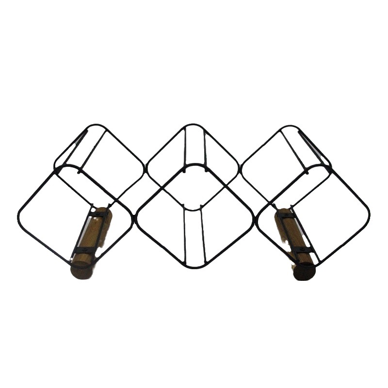 Hot-Selling High-Quality Wooden Wine Rack, Thickened Iron Wine Display Rack, Wine Shelf, Wooden Three-Tier Wine Rack