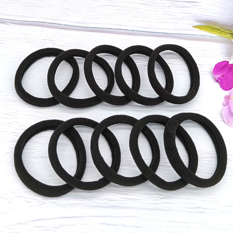 Towel Ring Hair Rope 5.5inch Large Seamless Hair Tie Adult Black Rubber Band Simple Hair Tie Factory Direct Sale