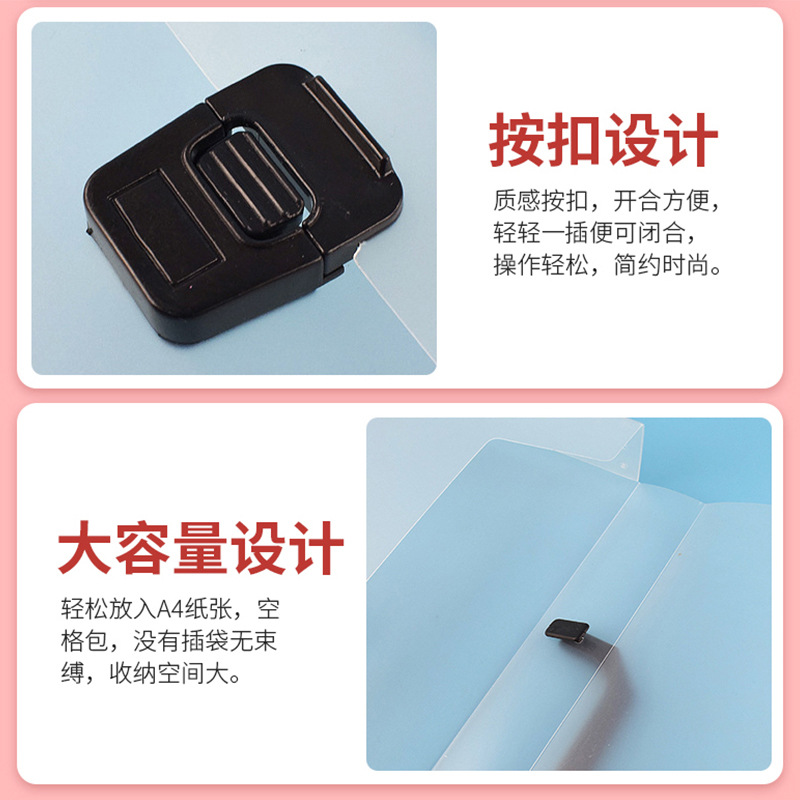 Manufacturer Supplies Custom Plastic File Bags A4 File Plastic Accordion Bags Wholesale Plastic Files