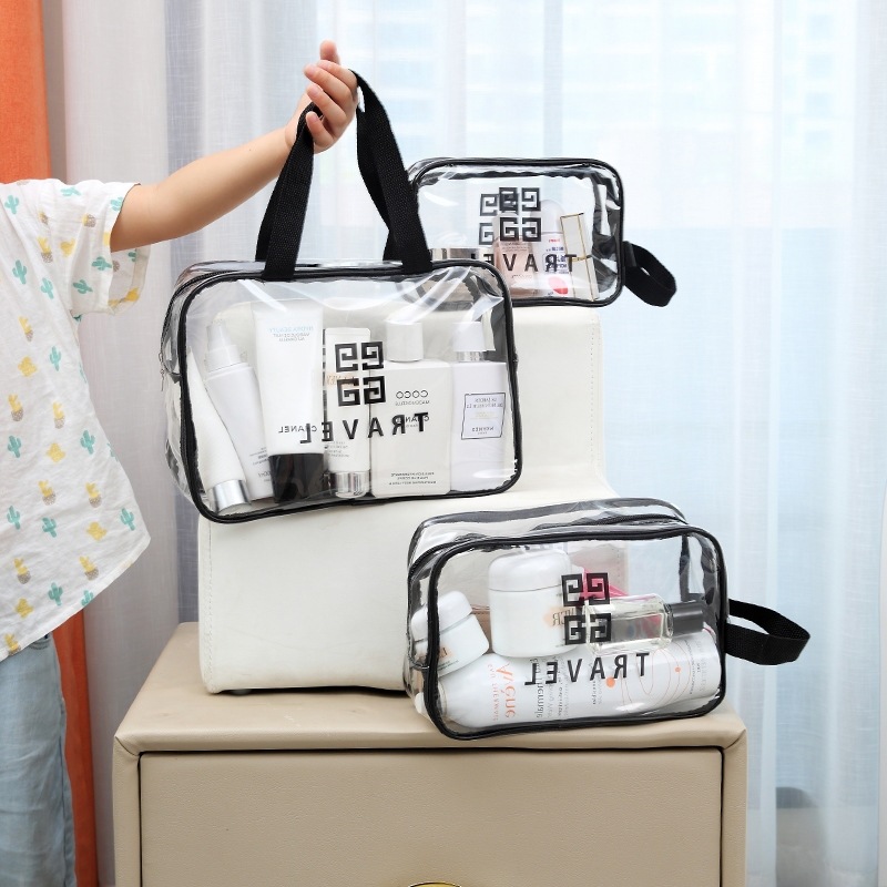 New PVC Transparent Toiletry Bag Waterproof Cosmetic Bag Portable Portable Toiletry Cosmetic Bag