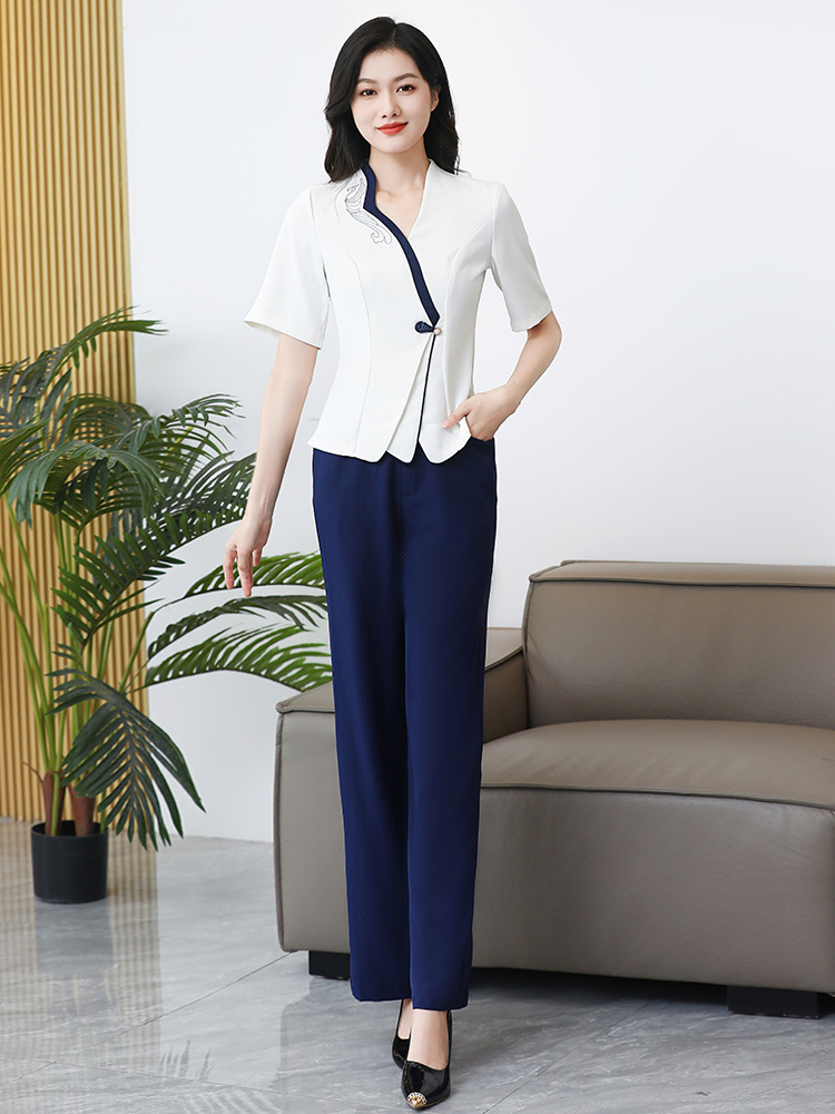 2025 New Style Pedicure Technician Work Clothes for Women, Classy Pedicure Shop Massage Club Spa Ear Picking Technician Work Clothes