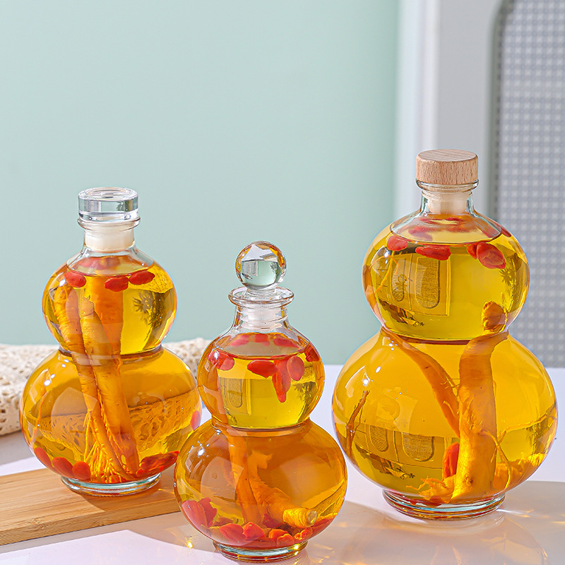 Manufacturer Wholesale Internet Celebrity Glass Gourd Wine Bottle Creative Glass Transparent Empty Wine Bottle 500ml High-Value Wine Bottle