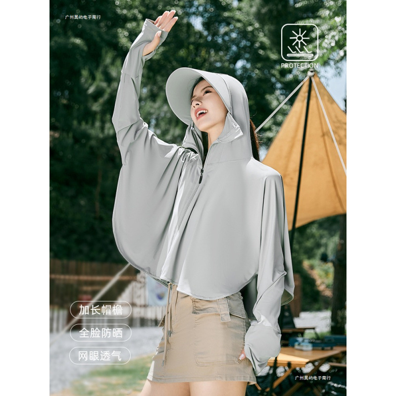 Ice Silk Sun Protection Clothing for Women 2025 New Summer Anti-Uv Long-Sleeved Blouse Jacket Cycling Sun Protection Clothing