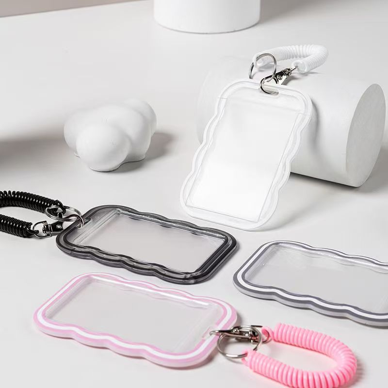 Держатель карточек в волновом стиле, оптовая продажа, держатель удостоверения студента, мягкий силиконовый держатель удостоверения, защитный чехол для карточек, милый мультяшный волновой стиль