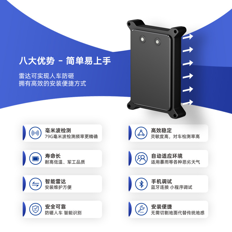 Barrier Anti-smash Radar Ground Sensing License Plate Identification Barrier Anti-smash Radar Millimeter Wave 79g Radar Ground Sensing Detector