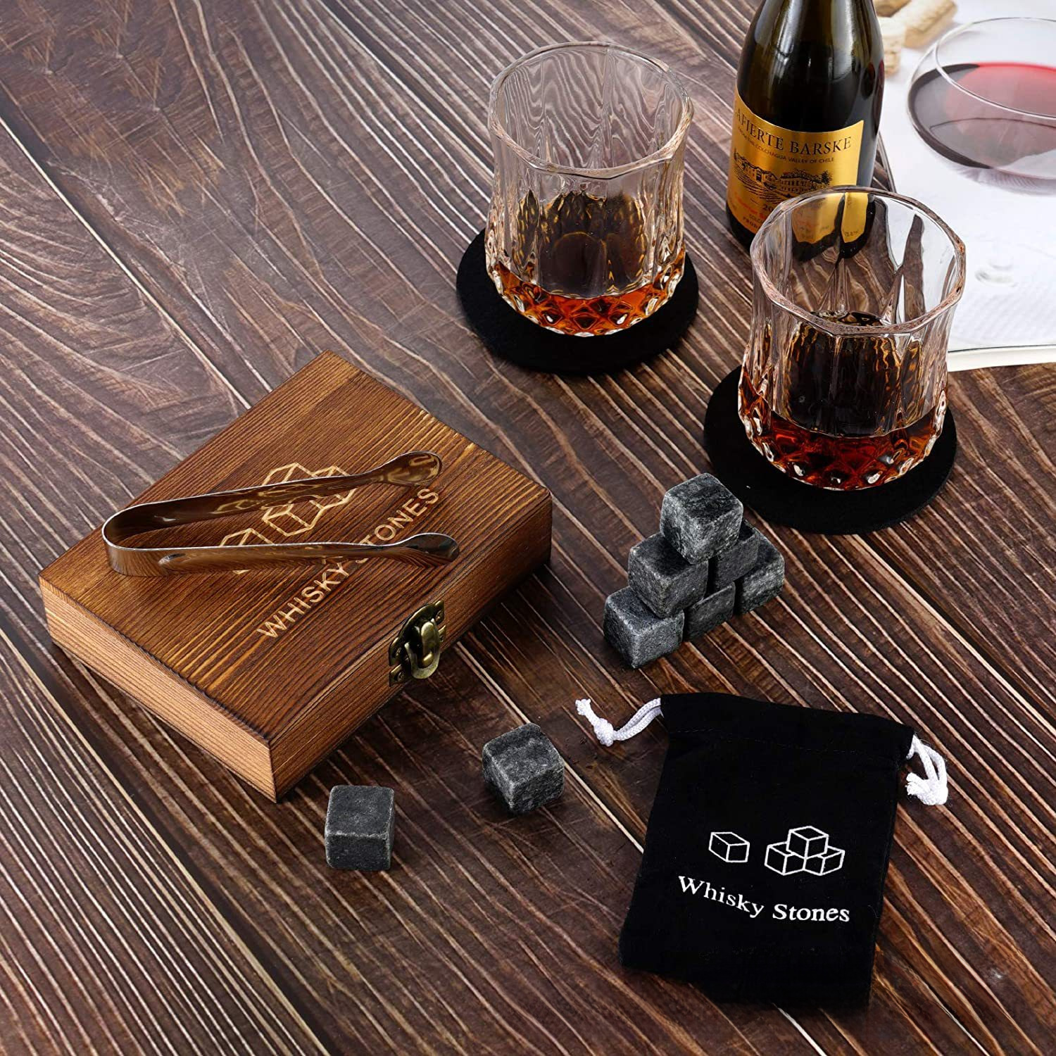 Whiskey Ice Tartar Whiskey Stones Exquisite Wooden Box Set Natural Ice Cube Ice Capsules Source Manufacturer