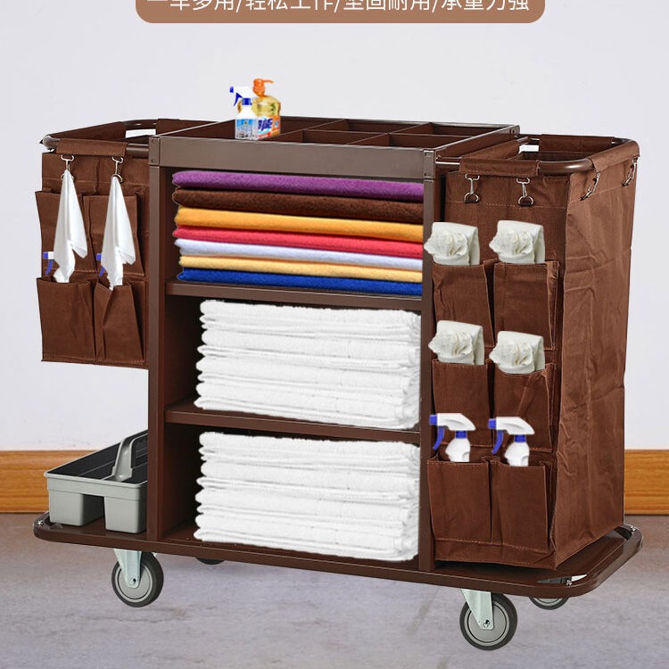 Многофункциональная тележка для уборки в гостиничном номере, тележка для уборки с мешком для ткани