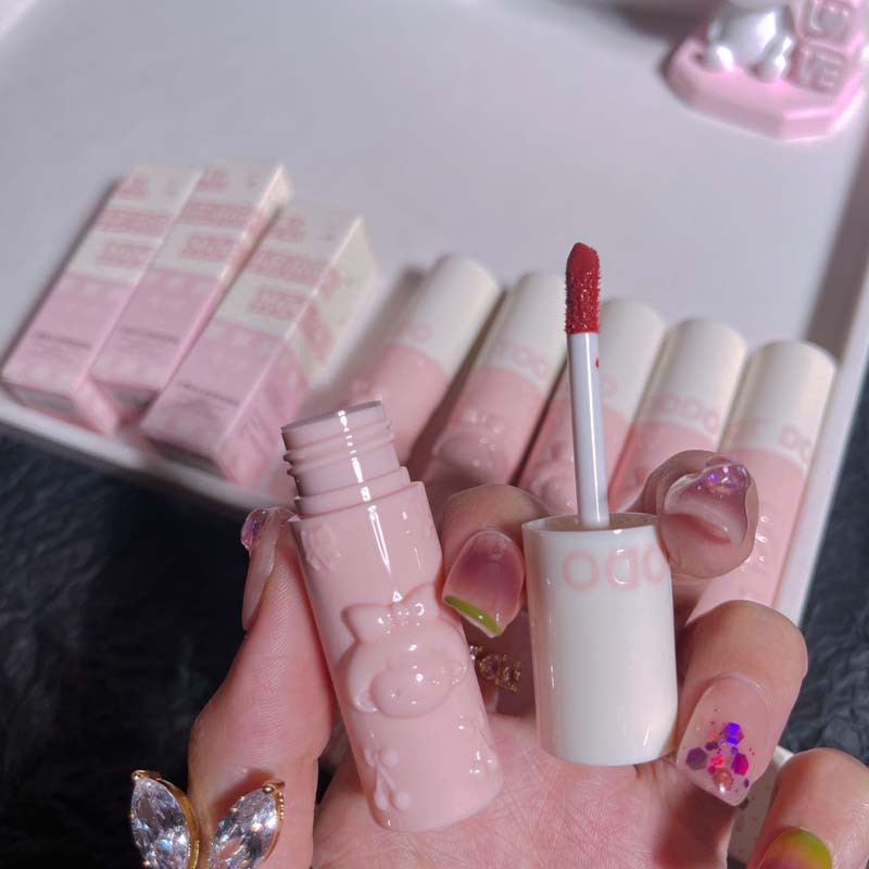 Toot Dodo~Girls Cherry Mirror Lip Glaze Embossed Clear Hydrating Mirror Light Lip Gloss Moisturizing Water Glossy Lip Gloss