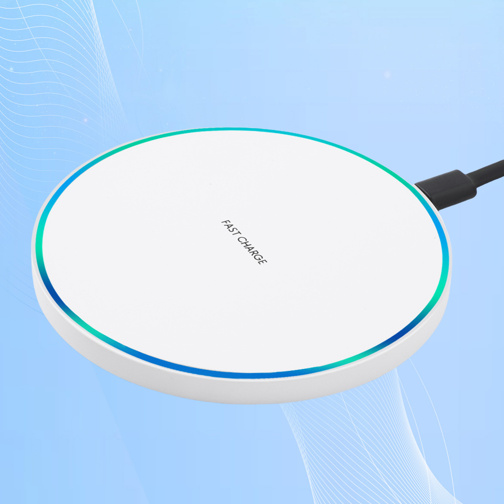 20W Ambient Light Desktop Wireless Charger Wholesale Suitable for Apple and Huawei Mobile Phones Sensor Round Plate Wireless Charger