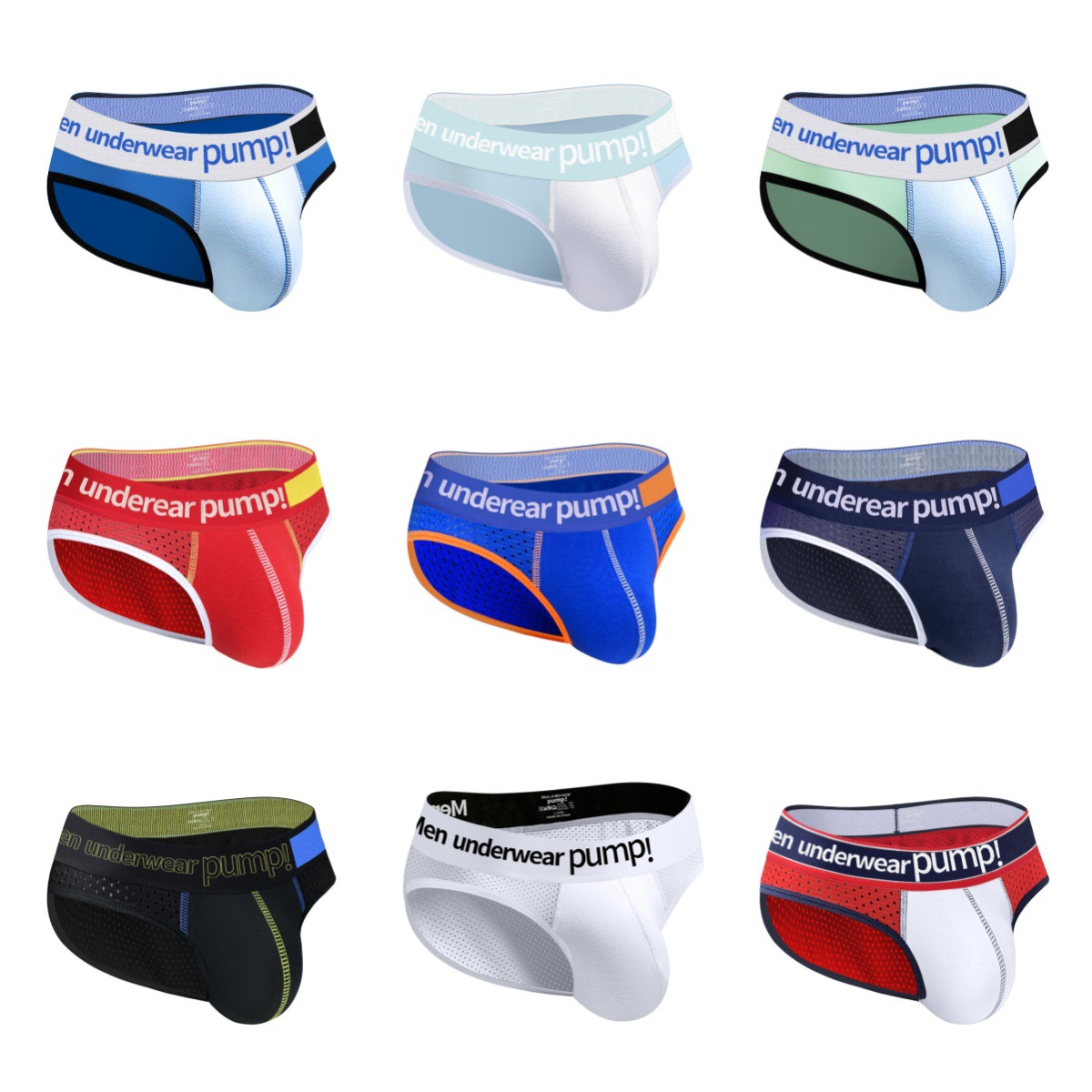 Тонкие спортивные трусы, низкая талия, облегающий силуэт, поднимающие ягодицы, цветные мужские брифы, экспортная упаковка