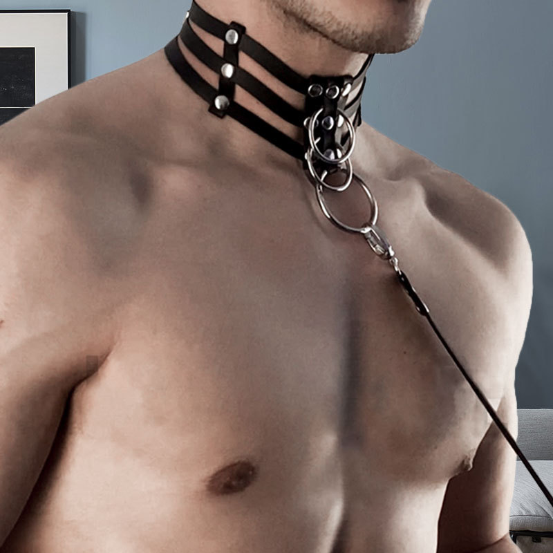 People's collar neckband COS people wear collar m manservant chain sexy traction rope men's necklace jk jewelry restraint cross