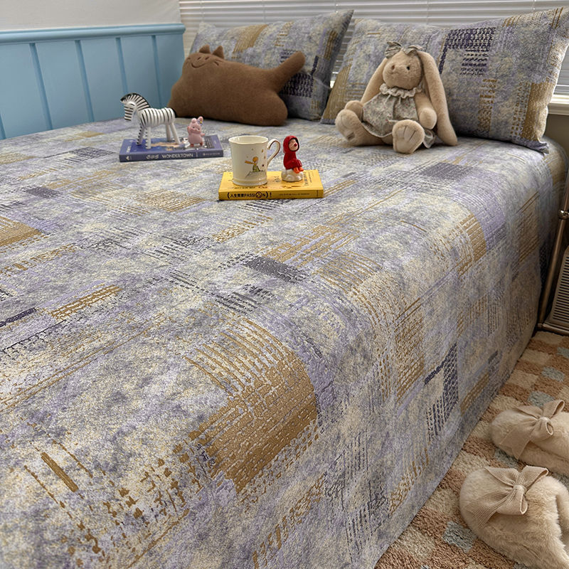 Summer Sweat-Absorbent and Breathable Old Coarse Cloth Three-Piece Set Cotton and Linen Thickened Summer Mat Mat Amazon