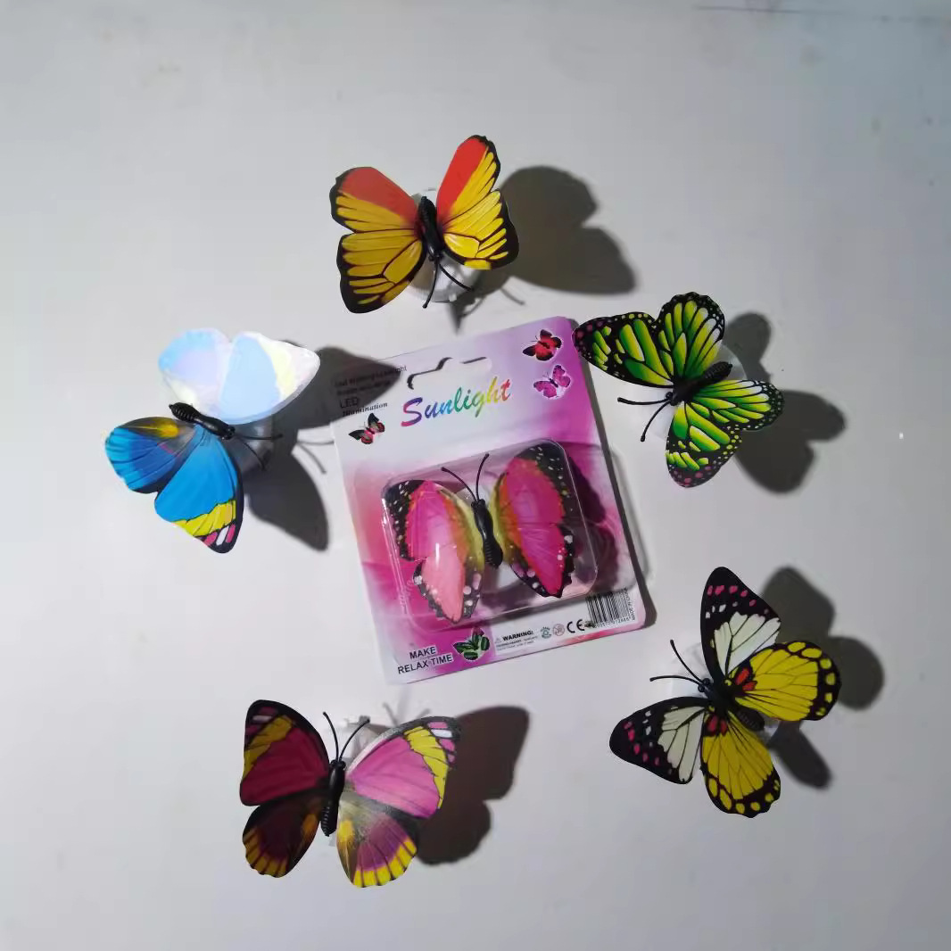 Colorful luminous butterfly night light can be pasted 3D night light luminous butterfly wall stickers manufacturers wholesale