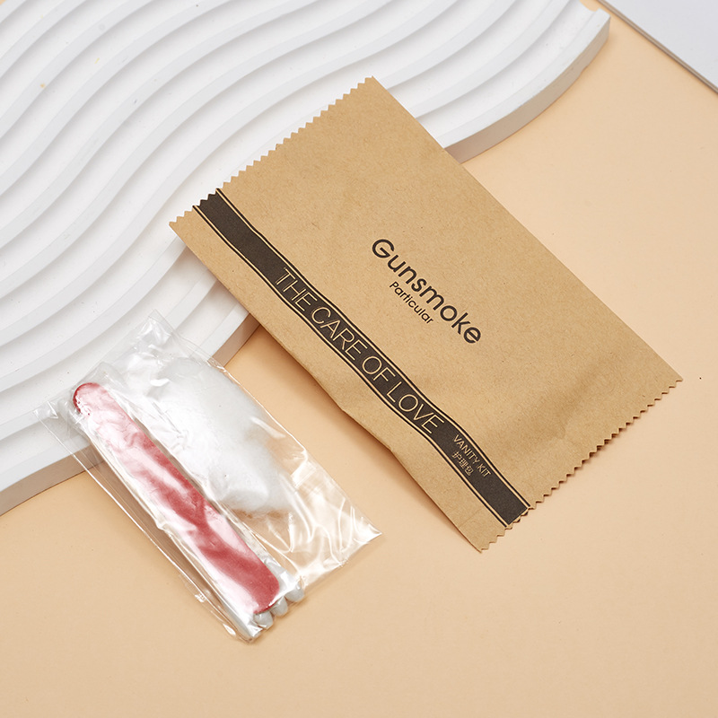 Simple Kraft Paper Hotel B&B Inn Disposable Toothbrush Toothpaste Toiletries Razor Set Wholesale