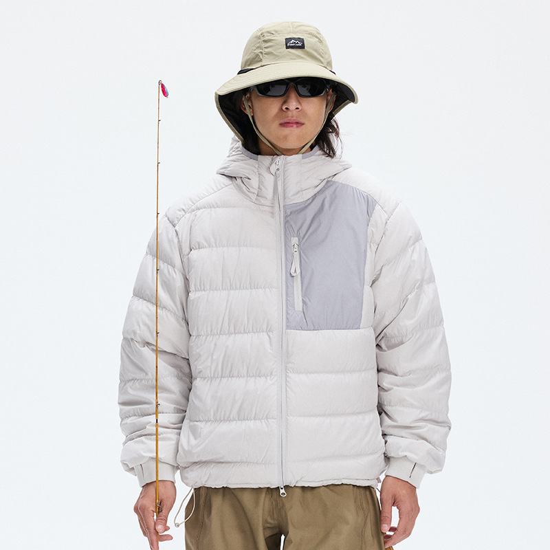 3M Outdoor Light Sports Colorblock Hooded Down Jacket Winter Casual Retro Mountain Anti-splashing Mountain Down Jacket