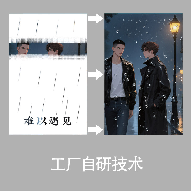 Water-Sensitive Card, Water-Sensitive Postcard, Wait for Me after School, Water-Sensitive Color Change, Revealing When Exposed to Water, Anime Star Peripheral Small Card Customization