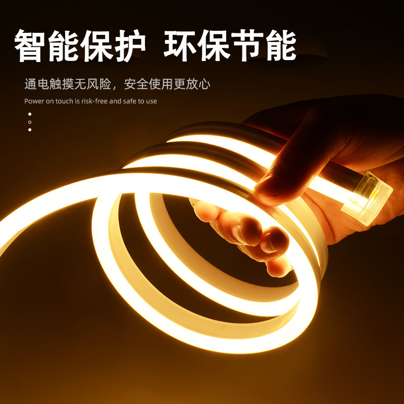 Led Light Strip 220V High Voltage Flexible Silicone High Brightness Colorful Outdoor Waterproof Decorative Atmosphere Modeling Advertising Sign