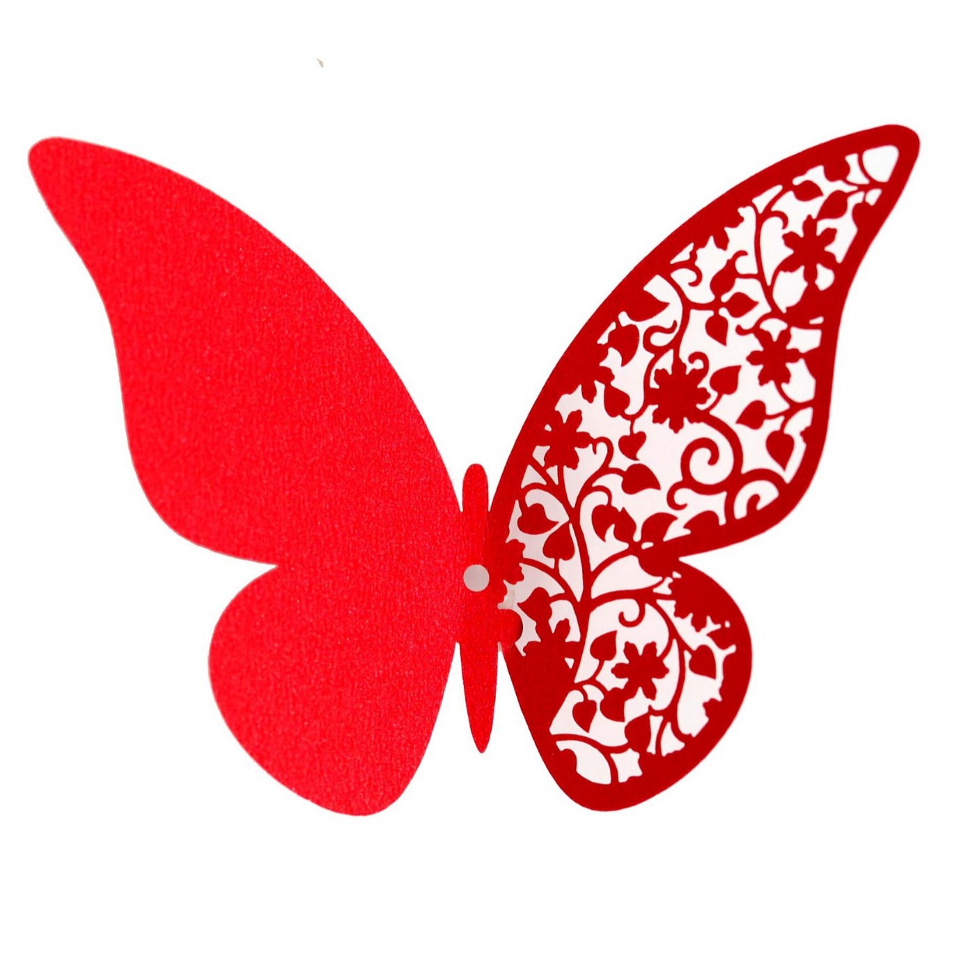 Laser Hollow home decoration simulation 3D wall stickers wedding banquet party layout three-dimensional Butterfly Cup card wholesale