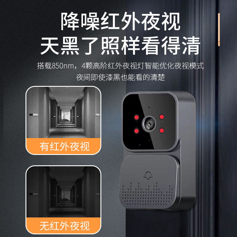 4.3inch Display Smart Video Doorbell Wireless Electronic Cat's Eye Monitor Camera Two-Direction Intercom Recording