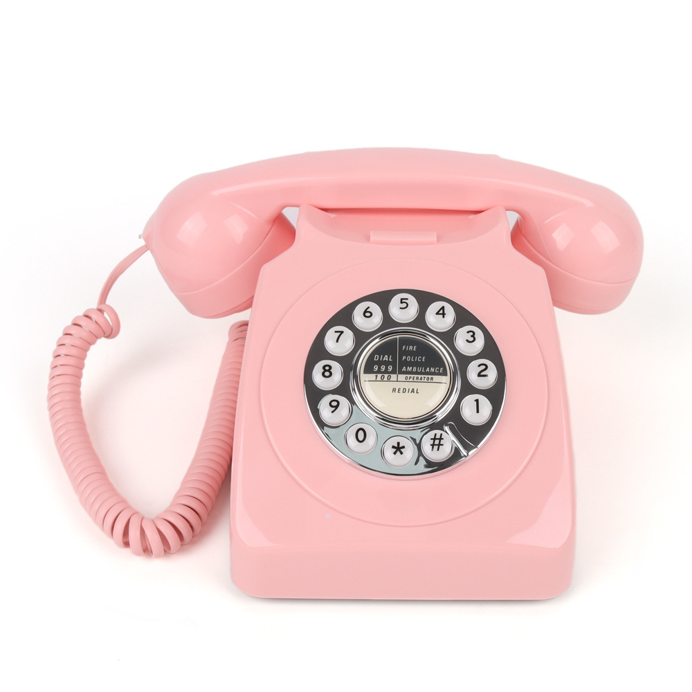 Cross-Border Antique Telephone Fixed Landline Wireless Hotel Home Dedicated Telephone Old-Fashioned Retro Telephone Button Type