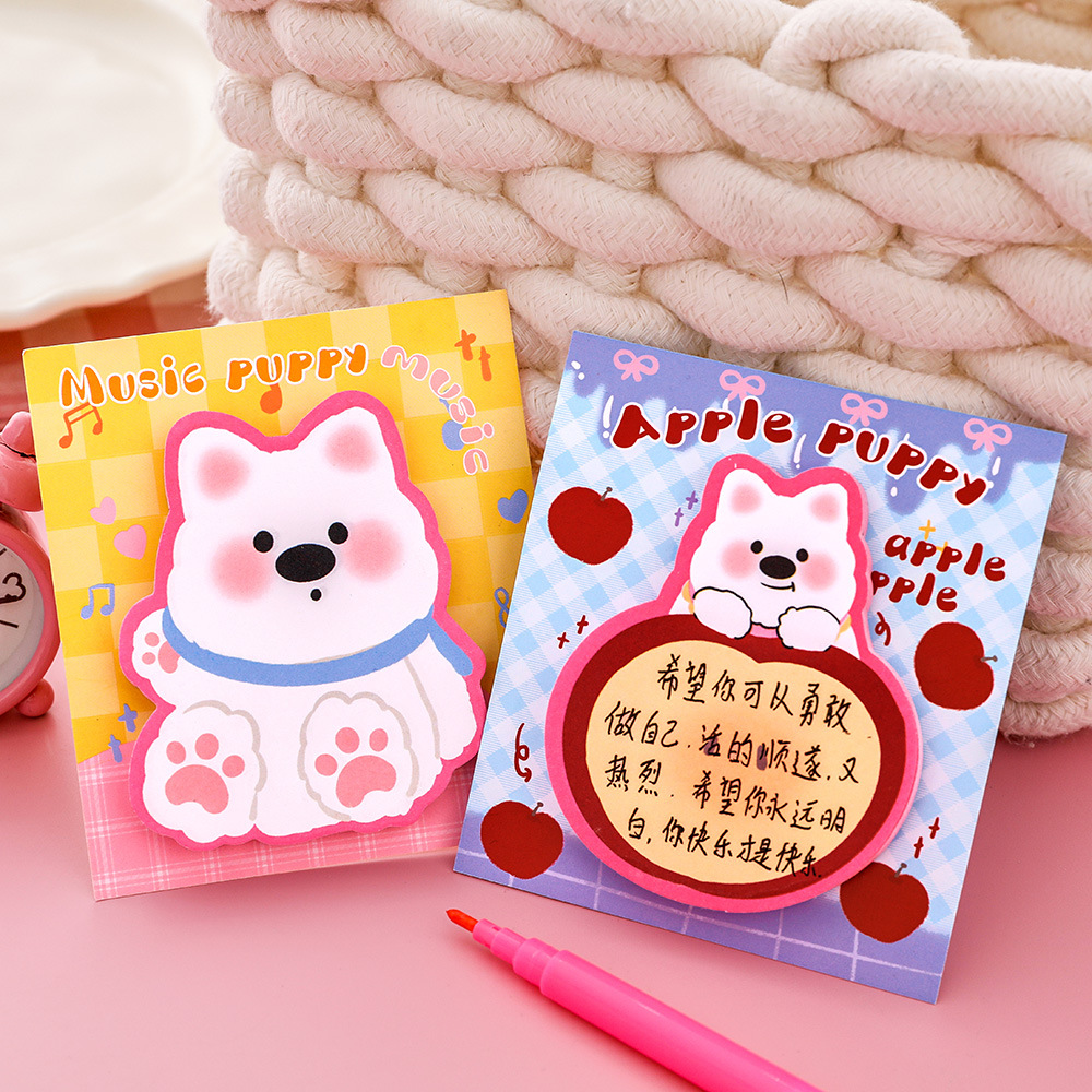 Cartoon Alien West Highland Post-it Notes Dopamine Cute Dog Notes Student Message Notes N times