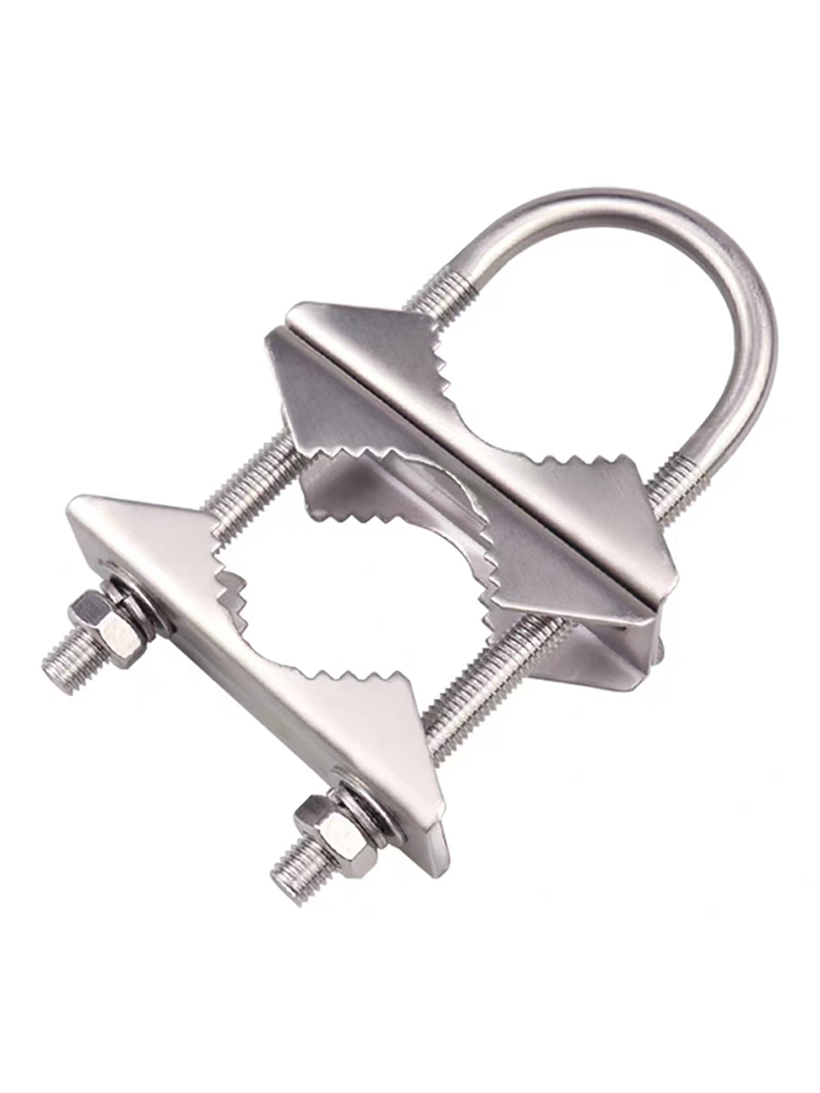 Extended 304 Stainless Steel U-Shaped Antenna Clamp Code Water Pipe Clamp Dog Tooth Snap Ring Buckle Hoop U-Shaped Holder Clip