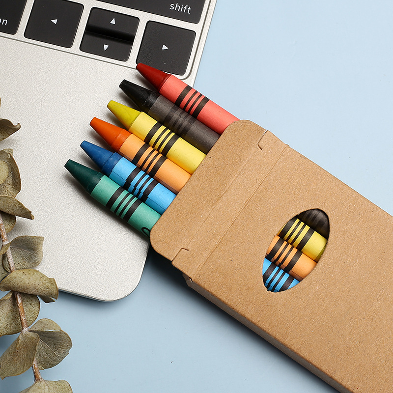 Children's 6 Color Painting Crayon Cartoon Heavy Color Painting Stick Graffiti Brush Children's Painting Pigment Oil Processing Customization