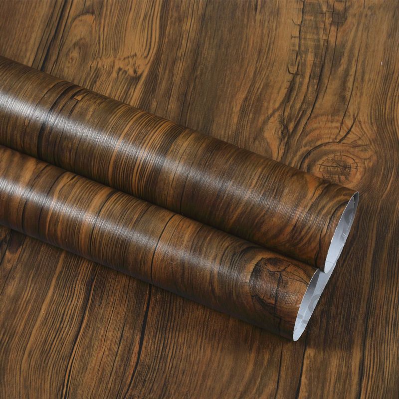 Black Furniture Renovation Sticker Wood Grain Plain Pvc Self-Adhesive Wallpaper Wallpaper Wardrobe Modern Waterproof Wooden Door Pure Color
